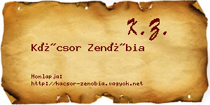 Kácsor Zenóbia névjegykártya